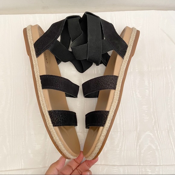 Lucky Brand Sandals Dilane Black Strappy Ankle Nubuck/ Elastic  Women's … - Picture 5 of 12